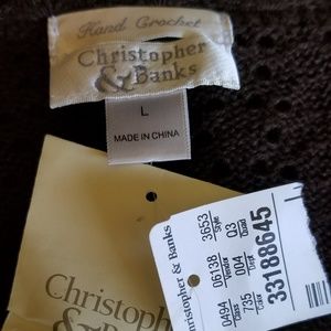 Christopher & Banks Sweaters - CHRISTOPHER & BANKS Brown Crocheted Cardigan NWT Christopher & Banks Sweaters - CHRISTOPHER & BANKS Brown Crocheted Cardigan NWT